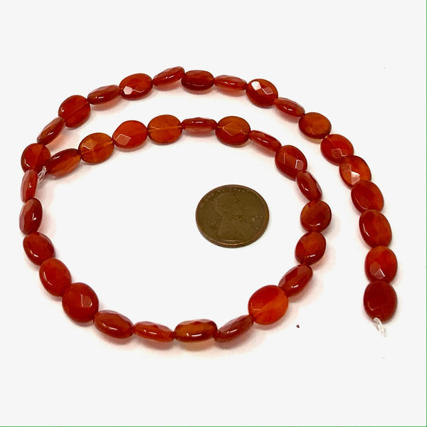 Carnelian faceted oval beads Bead-Zone.com