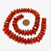 Carnelian faceted 14mm rondell beads, Bead-Zone.com