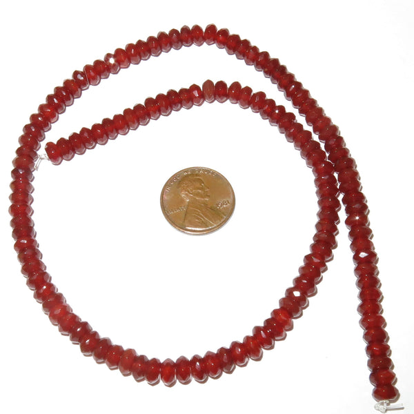 Carnelian Faceted Rondells 6mm