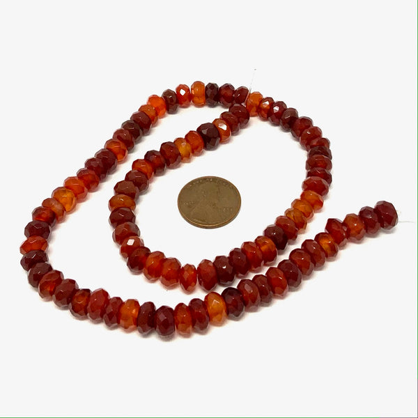 Carnelian faceted rondells Bead-Zone.com