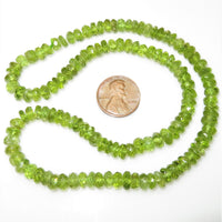 Peridot Faceted Rondells 7mm