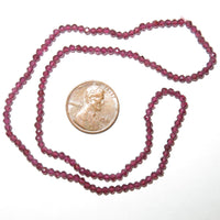 Garnet, Faceted Round 3mm Beads on 14-inch Strands