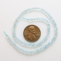 Aquamarine Faceted Rondells 3mm