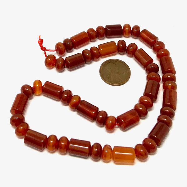 Mixed shape carnelian beads Bead-Zone.com