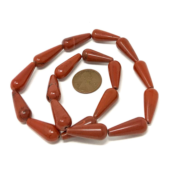 Red Jasper teardrop beads Bead-Zone.com