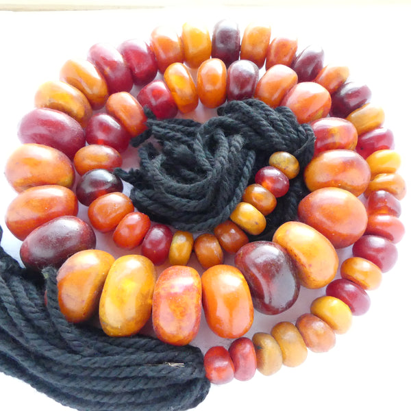 African Amber, Berber Strand, 38 Inches long with 60 Beads