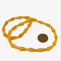 Yellow jade teardrop beads Bead-Zone.com