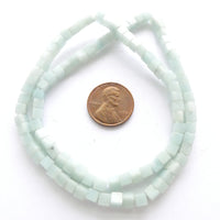 Amazonite, Blue 4mm Cubes on 16-inch Strands