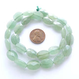 Aventurine, Green, Faceted Flat Ovals, 14x10mm