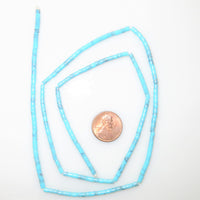 Turquoise, Heishi, Block, Blue 3mm on 16-inch Strands