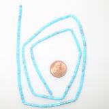 Turquoise, Heishi, Block, Blue 3mm on 16-inch Strands