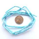 Turquoise, Heishi, Block, Blue 3mm on 16-inch Strands