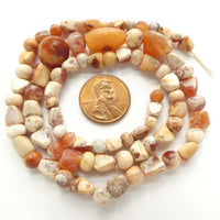 Carnelian, Ancient Indus Valley, Assorted Shapes, 19-inch Strand