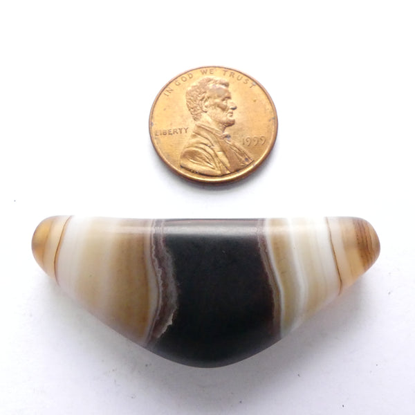 Banded Agate, Reproduction, Boat Shape,  44x19mm