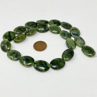 Flat Oval Nephrite Jade beads Bead-Zone.com