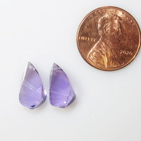 Amethyst Briolettes, 13mm Long, Sold by the Pair