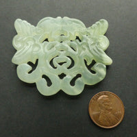 New Jade, Pendant, Pair of Dragons Face to Face, 45x58mm