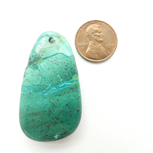 Chrysocholla Teardrop Shape Pendant, 45mm Long