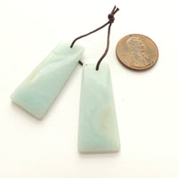 Amazonite, Mini Pendants, Rectangles 13x35mm, Sold by Pair