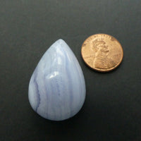 Blue lace Agate Flat Back Teardrop Pendant, 32x23mm