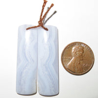 Blue Lace Agate Pendant Pair