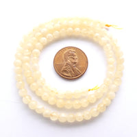 Yellow Calcite, 4mm Round on 16-inch Strands