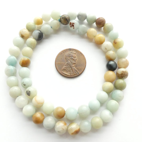 Amazonite, Mixed Color, 6mm on 16" Strands