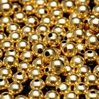 Packaged Beads, Gold Tone 5mm Round, Pkg of 75