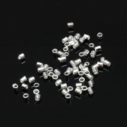 Packaged Findings, Silver Plated 2x2mm Tube Crimps, Pkg of 20