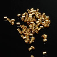 Packaged Findings, Gold Plated 2x2 Tube Crimps, Pkg 20