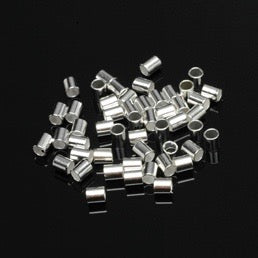 Packaged Findings, Silver Plated Tube Crimps 3x2.5mm, Pkg of 20