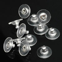 Packaged Findings, Silver Tone Earnuts with Plastic Disc, Pkg 6