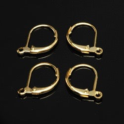 Packaged Findings, Gold Tone Earwires Leverback, Pkg 4