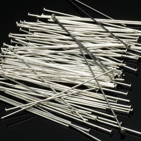 Packaged Findings, Silver Tone Headpins 2", Pkg 100