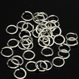 Packaged Findings, Silver Tone Jump Rings 6mm, Pkg 40