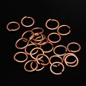 Packaged Findings, Copper Antique Jump Rings 8mm, Pkg 24