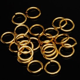 Packaged Findings, Gold Tone Jump Rings 8mm, Pkg 24