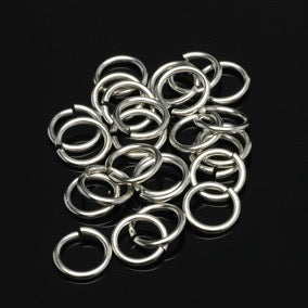 Packaged Findings, Silver Tone Jump Rings 8mm, Pkg 24