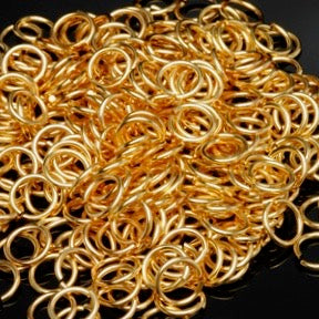 Packaged Findings, Gold Tone Jump Rings 8mm, Pkg 300