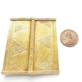 Baoule, Gold-Plated Lost Wax Cast Rectangle Bead, 55x50mm