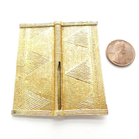 Baoule, Gold-Plated Lost Wax Cast Rectangle Bead, 55x50mm