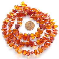 Amber Baltic, Freeform Flat Nuggets, Graduated 28-inch Strand