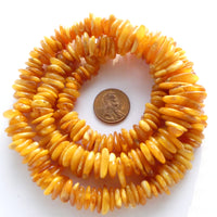 Amber Baltic, Chips, Graduated, Butterscotch Color, 25-inch Strands