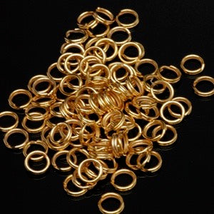 Packaged Findings, Gold Tone Split Rings 6mm, Pkg 24