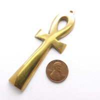 Ankh, or "Key of LIfe" Pendants, Brass, Large Smooth 3.5 inches long