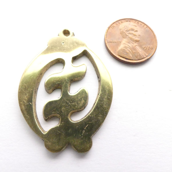 Adinkara Pendants, Brass, Nyame Ye Ohene, Large, 40mm long