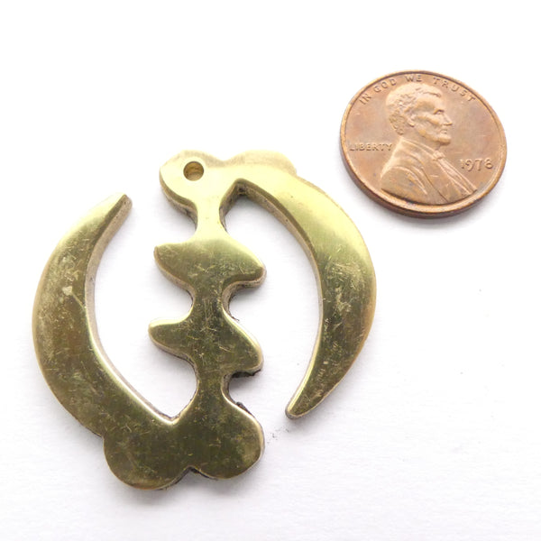 Adinkara Pendants, Brass, Gye Nyame, Large 30mm long