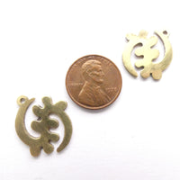 Adinkara Pendants, Brass, Gye Nyame, Small, 20mm long, Sold Individually