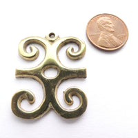 Adinkara Pendants, Brass,  Dwennimmen, Large, 30mm long