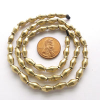 Brass, Mini Collared Bicone Beads, 10x5mm, Strands of 48